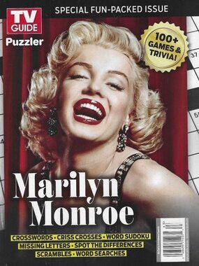 TV Guide Marilyn Monroe Puzzler Crosswords ETC Magazine 100+ Games & Trivia 2026